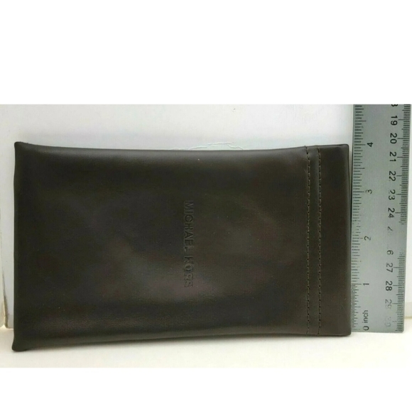 MK Michael Kors Soft Leather Pouch for Eyeglasses or Sunglasses 7" x 4" BROWN - Picture 2 of 6